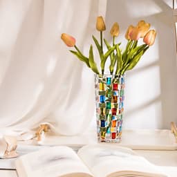 image-Stained Glass Vase Fruit Plate Jar Goblet Home Decor Utensils