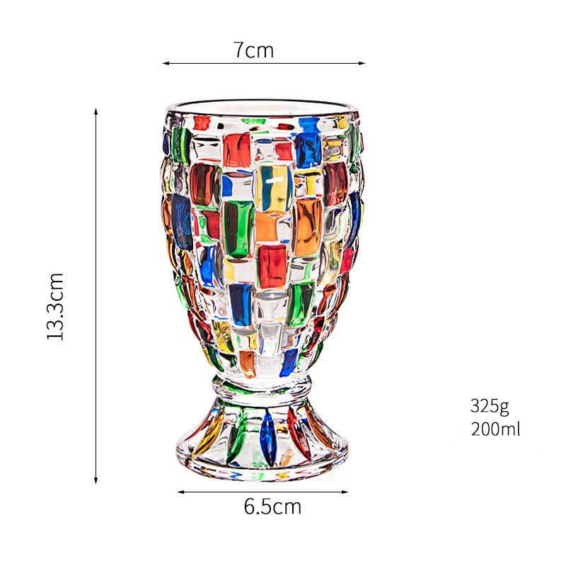 image-Stained Glass Vase Fruit Plate Jar Goblet Home Decor Utensils