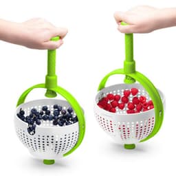 image-New Salad Spinner Scratch Resistant Nylon Spinning Colander