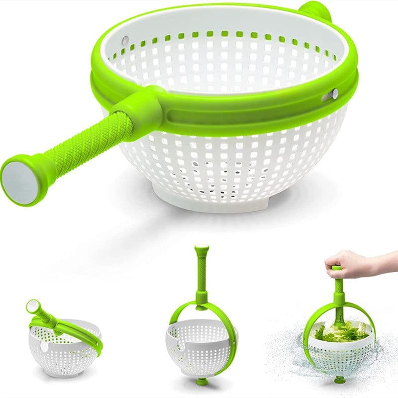 image-New Salad Spinner Scratch Resistant Nylon Spinning Colander