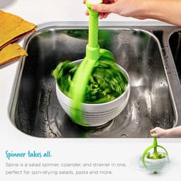 image-New Salad Spinner Scratch Resistant Nylon Spinning Colander