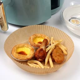 image-Air Fryer Disposable Paper Liner Non-stick Disposable Liners, 200PCS Air Fryer Disposable Paper Liners, 6.3In Round Air Fryer Parchment Paper