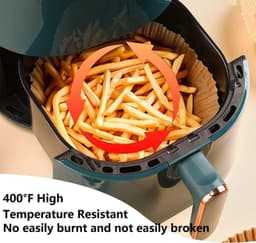 image-Air Fryer Disposable Paper Liner Non-stick Disposable Liners, 200PCS Air Fryer Disposable Paper Liners, 6.3In Round Air Fryer Parchment Paper