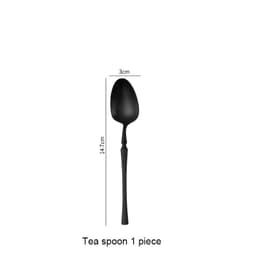 image-Matte Black Stainless Steel Luxury Cutlery Tableware Knife Coffee Ice Spoon Fork Chopsticks Flatware Set