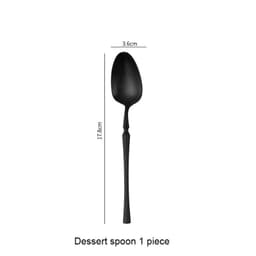 image-Matte Black Stainless Steel Luxury Cutlery Tableware Knife Coffee Ice Spoon Fork Chopsticks Flatware Set