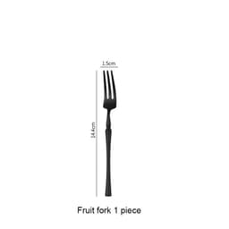 image-Matte Black Stainless Steel Luxury Cutlery Tableware Knife Coffee Ice Spoon Fork Chopsticks Flatware Set