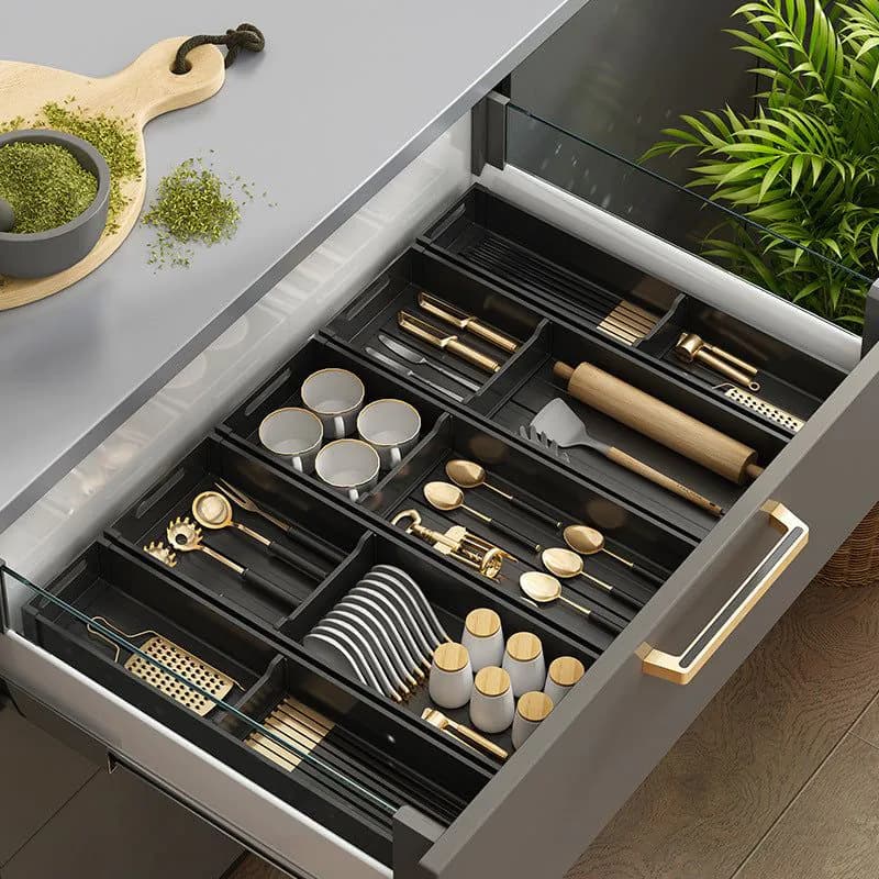 image-Kitchen Drawer Divider Cabinet Storage Sorting Box
