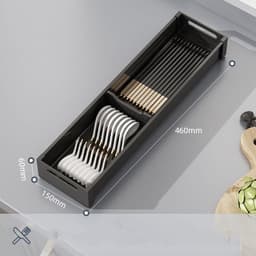 image-Kitchen Drawer Divider Cabinet Storage Sorting Box