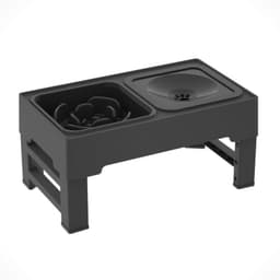 image-Dog Double Bowls Stainless Stand Adjustable Height Pets Feeding Dish Bowl Big Dog Elevated Food Water Feeders For Dogs Pet Products