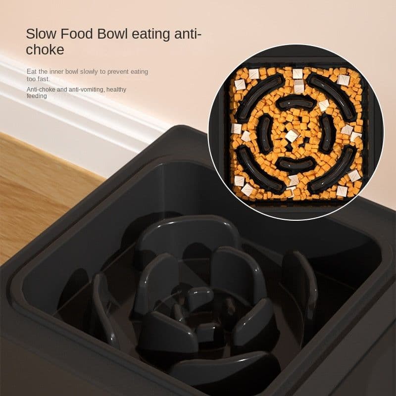 image-Dog Double Bowls Stainless Stand Adjustable Height Pets Feeding Dish Bowl Big Dog Elevated Food Water Feeders For Dogs Pet Products