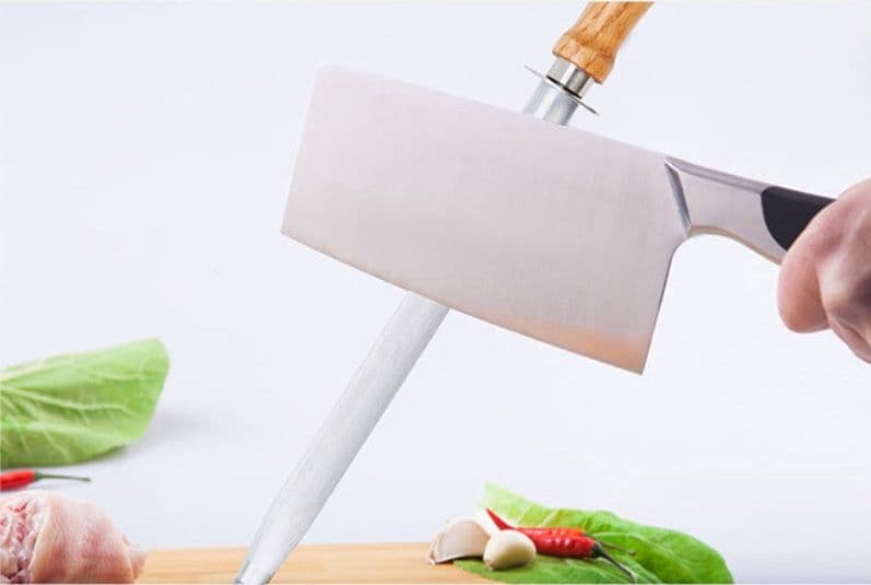 image-Kitchen Wooden Handle Knife Sharpener Stone