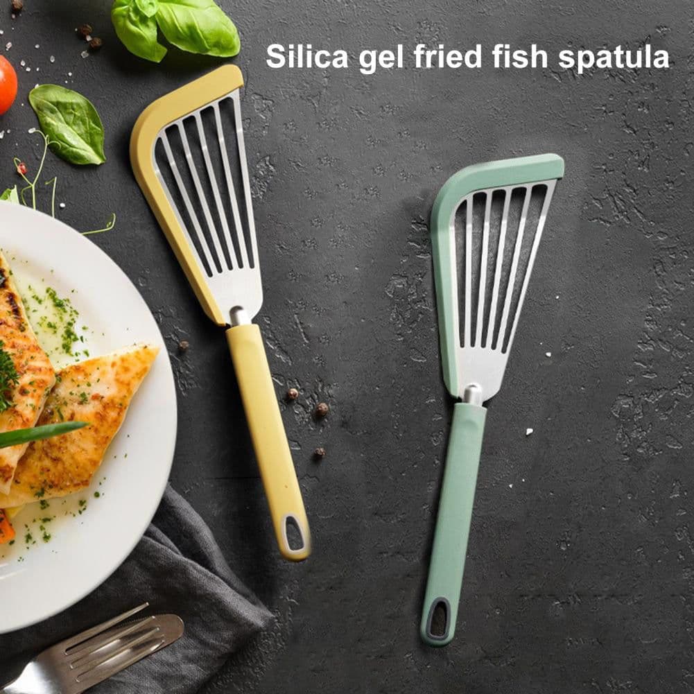 image-Nonstick Fish Spatula, Thin Slotted Spatulas Turner Silicone Fish Spatulas For Nonstick Cookware, High Heat Resistant BPA Free Cooking Utensils, Ideal For Fish, Eggs, Pancakes