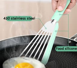 image-Nonstick Fish Spatula, Thin Slotted Spatulas Turner Silicone Fish Spatulas For Nonstick Cookware, High Heat Resistant BPA Free Cooking Utensils, Ideal For Fish, Eggs, Pancakes