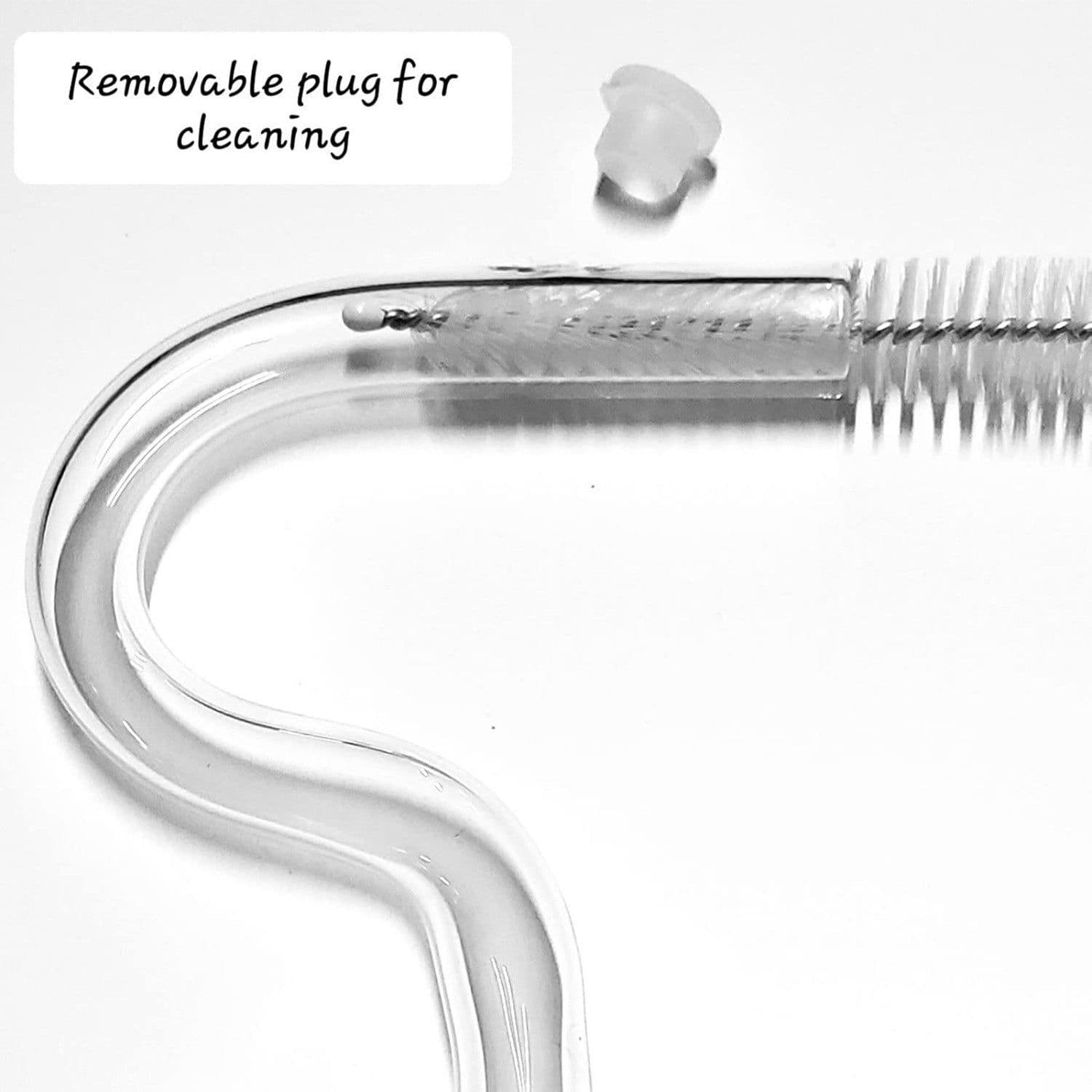 image-Anti Wrinkle Straw - Glass Anti-wrinkle Drinking Straws, Clear Reusable Straws With Cleaning Brush - Eco-Friendly Alternative To Plastic - Cleaning Brush Included - 2 Pack