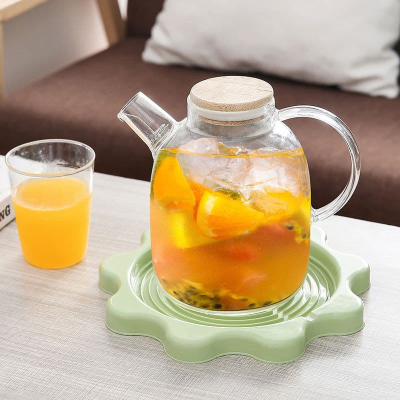 image-Kettle Hot Water Bottle Tray Kettle Heat-proof Heat Proof Mat Filter Plate