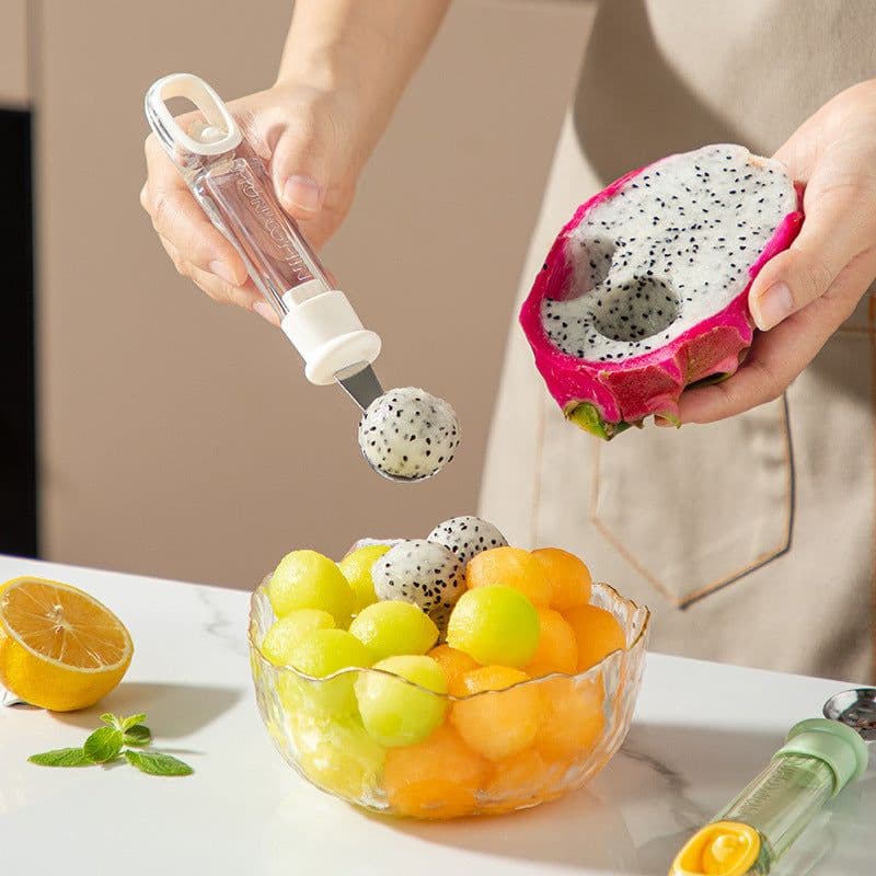 image-Fruit Baller Scoop Melon Baller Scoop Fruit Ball Cutter Ergonomic Grip Watermelon Scooper Spoon Fruit Scooper And Baller Cookie Kitchen Gadgets