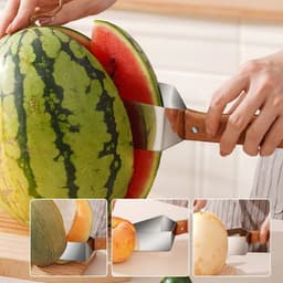 image-New Watermelon Splitter Watermelon Cutting Artifact 430 Stainless Steel Cutting Piece Splitter Household Melon Triangle Cutting Knife Fruit Knife Kitchen Gadgets