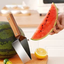 image-New Watermelon Splitter Watermelon Cutting Artifact 430 Stainless Steel Cutting Piece Splitter Household Melon Triangle Cutting Knife Fruit Knife Kitchen Gadgets