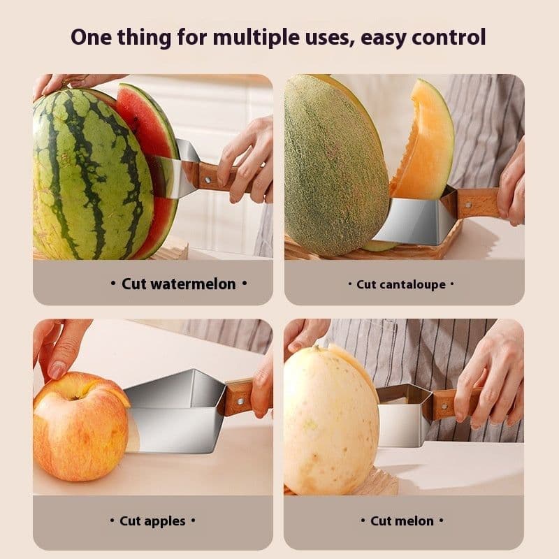 image-New Watermelon Splitter Watermelon Cutting Artifact 430 Stainless Steel Cutting Piece Splitter Household Melon Triangle Cutting Knife Fruit Knife Kitchen Gadgets