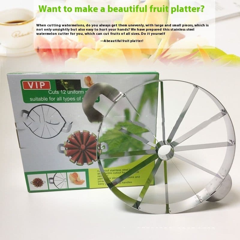 image-Stainless Steel Watermelon Slicer Fruit Splitter