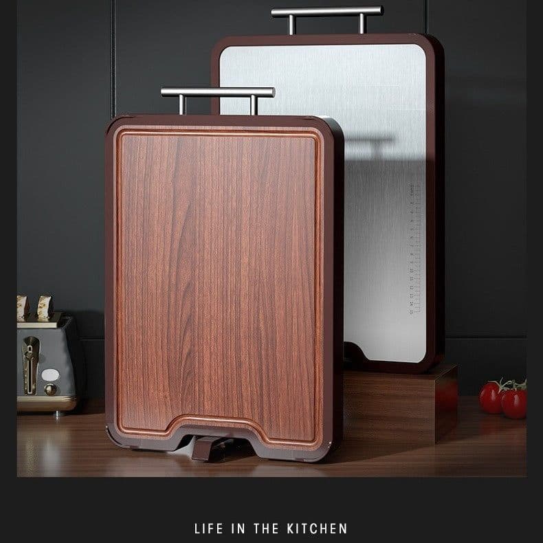 image-Stainless Steel Ebony Cutting Board Antibacterial And Mildewproof Double-sided Cutting Board
