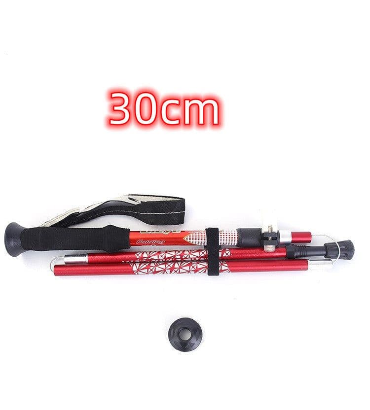 image-Trekking Pole Ultra-Light Telescopic Folding Trekking Mountain Climbing Walking Stick Cane Walking Stick Female Outdoor Equipment Carbon-Free