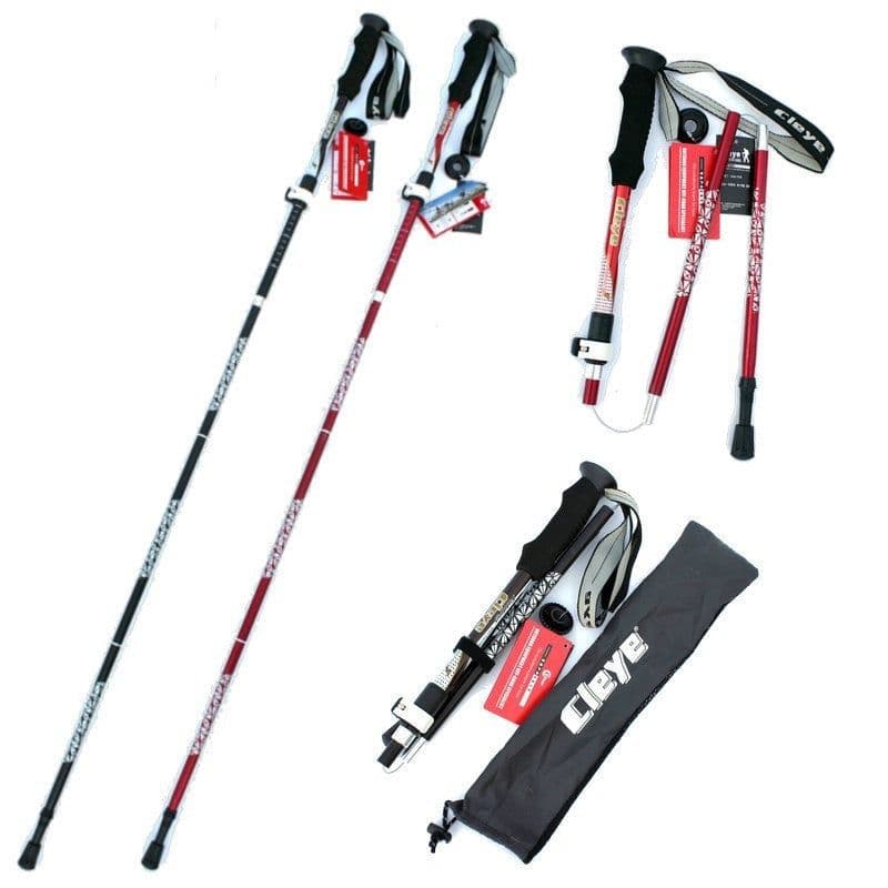 image-Trekking Pole Ultra-Light Telescopic Folding Trekking Mountain Climbing Walking Stick Cane Walking Stick Female Outdoor Equipment Carbon-Free