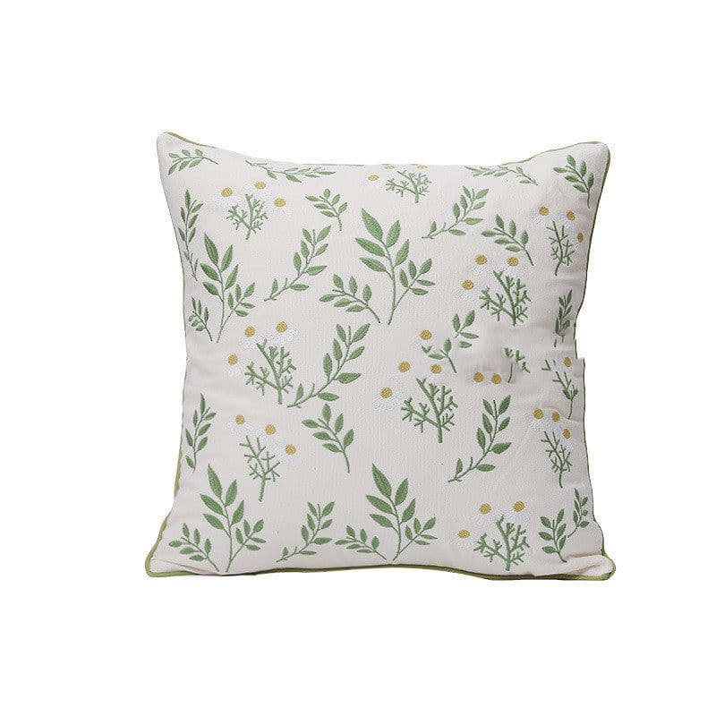 image-Home Embroidery Plants And Flowers Pillow