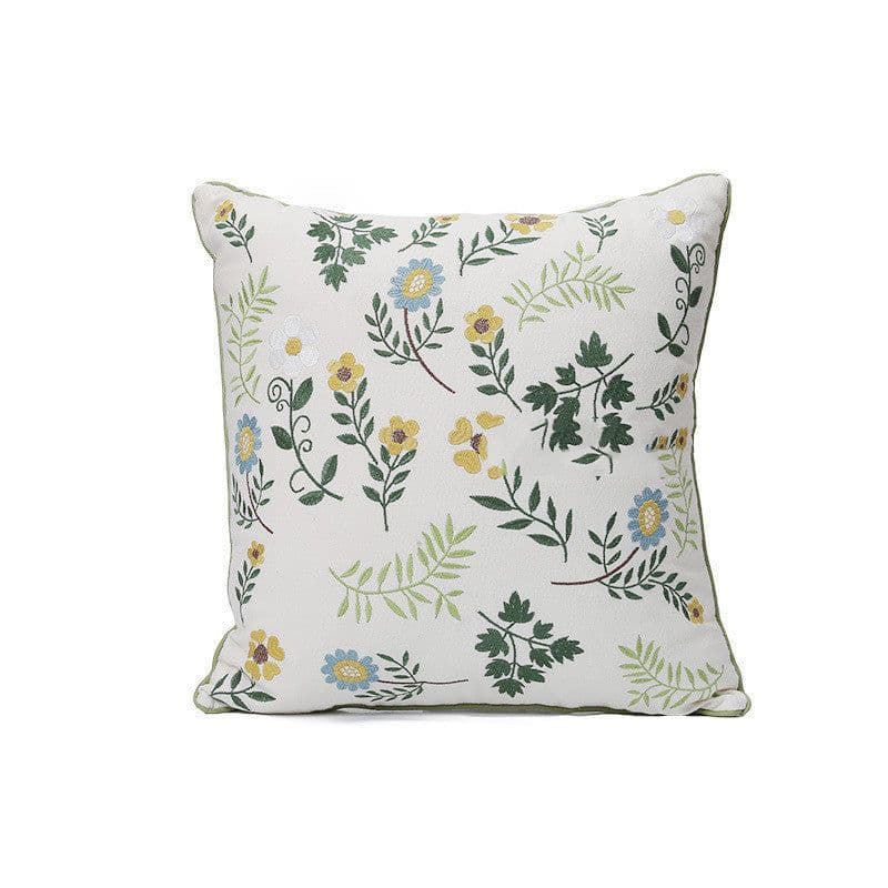image-Home Embroidery Plants And Flowers Pillow