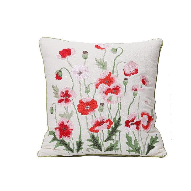 image-Home Embroidery Plants And Flowers Pillow