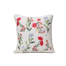 image-Home Embroidery Plants And Flowers Pillow