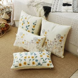image-Home Embroidery Plants And Flowers Pillow
