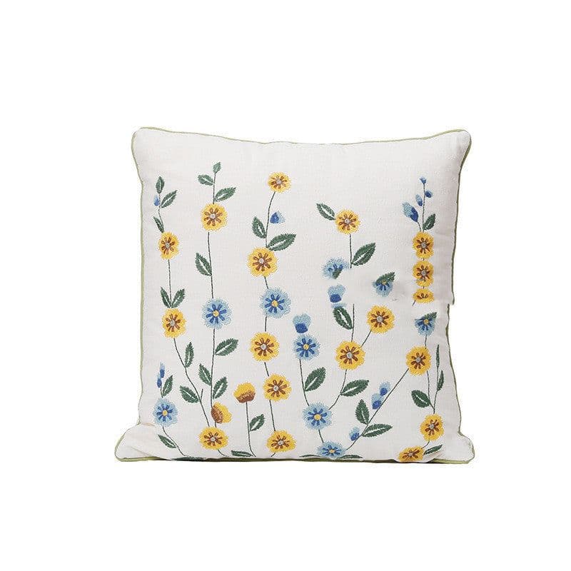 image-Home Embroidery Plants And Flowers Pillow