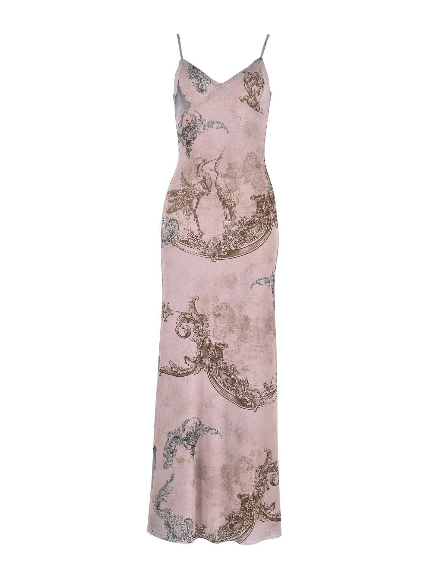 image-Y2K Slim Flowers Printing Slip Dress Women's Summer Suspender Skirt Vacation Beach Long Dresses