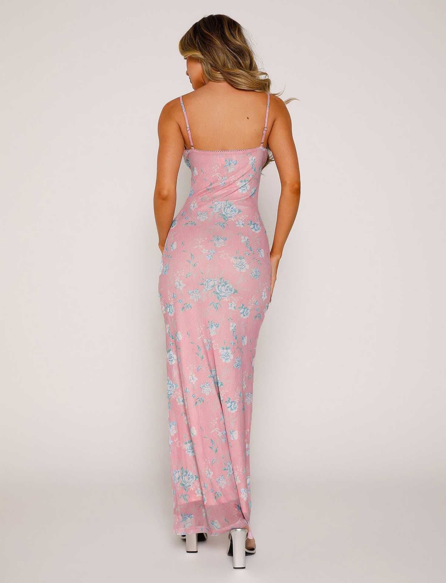 image-Y2K Slim Flowers Printing Slip Dress Women's Summer Suspender Skirt Vacation Beach Long Dresses
