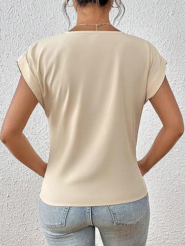 image-Fashion Short-sleeve T-shirt Summer Casual Irregular Knot Top For Women