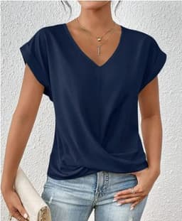 image-Fashion Short-sleeve T-shirt Summer Casual Irregular Knot Top For Women