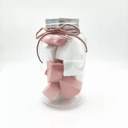 image-Super Soft Fan-Shaped Non-Latex Puff Set Wet and Dry Makeup Powder