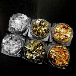 image-Gold Foil Broken Sequins Nail Jewelry 6-Piece Manicure Set
