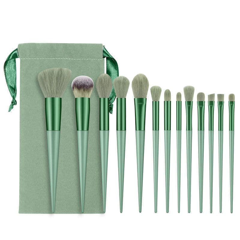 image-Beauty Brush Set Four Seasons Green 13 Makeup Brush Set Fix Quick-Drying Fiber Soft Hhair Wizard Of Oz
