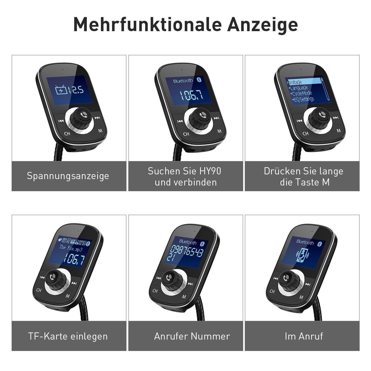 image-Large Screen Car MP3 Car Bluetooth Hands Free