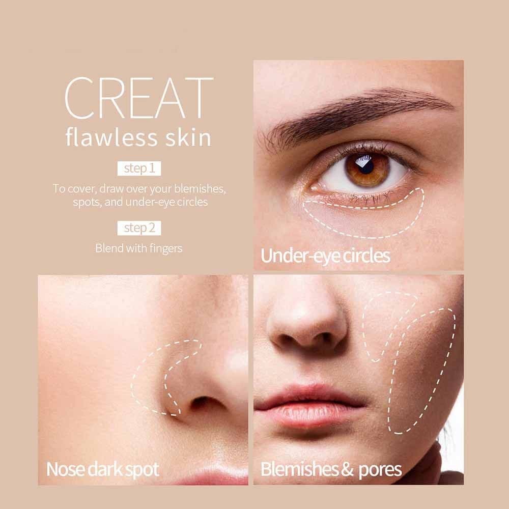 image-Concealer Pen Waterproof Concealer Concealer Foundation Cream Long Lasting Blemishes Acne Smoothing Moisturizing Makeup Pen
