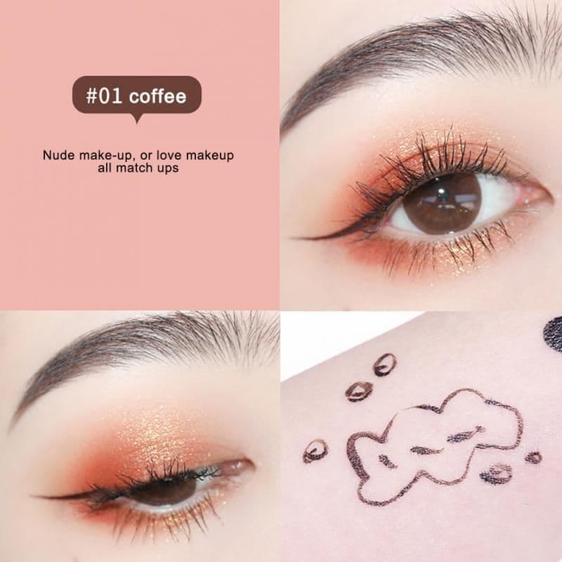 image-Waterproof And Sweat-proof Soft Brush Tip Pearlescent Liquid Eyeliner Pen