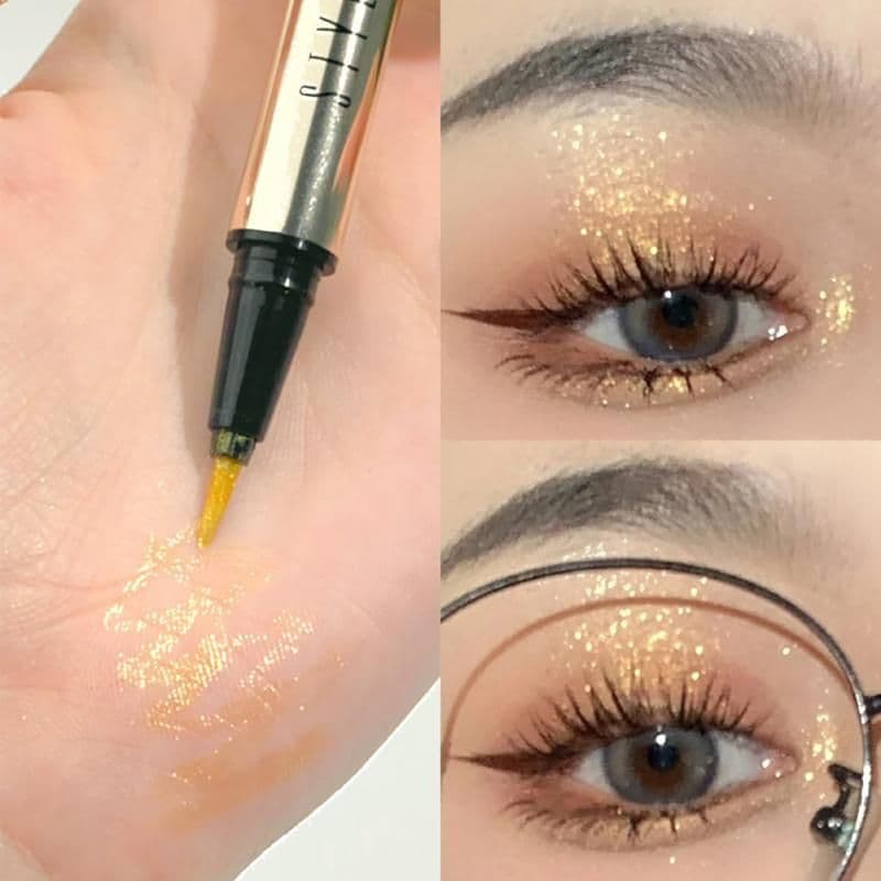 image-Waterproof And Sweat-proof Soft Brush Tip Pearlescent Liquid Eyeliner Pen
