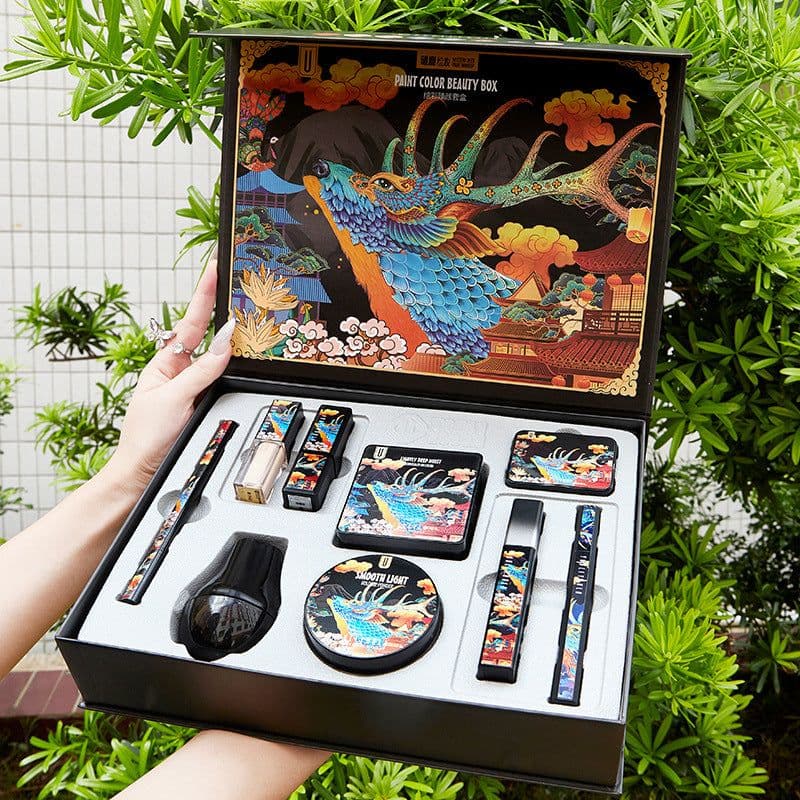 image-Elk Makeup Nine-piece Set Makeup Powder Air Cushion BB Cream Lipstick Affordable Makeup Set