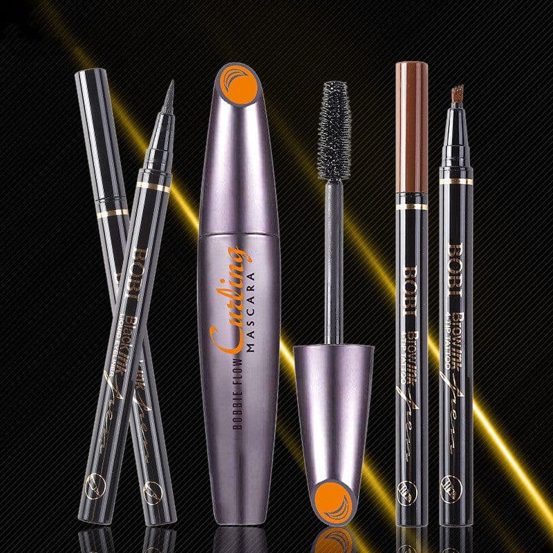 image-Slim Eye Black Four Pronged Eyebrow Pencil Three In One Set