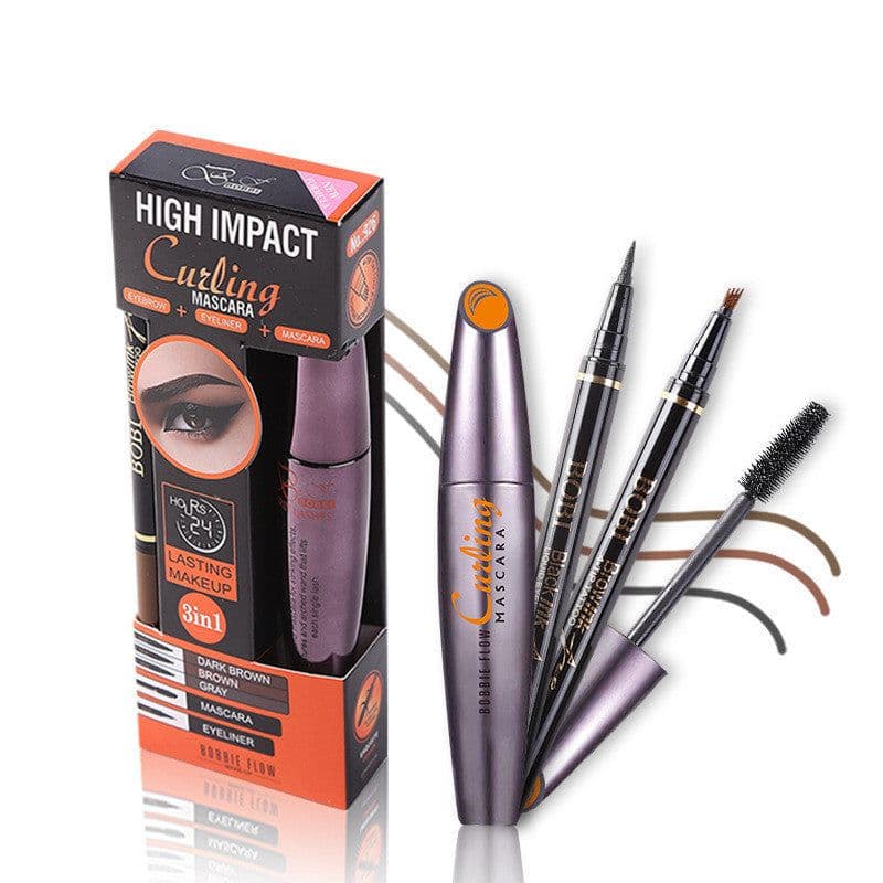 image-Slim Eye Black Four Pronged Eyebrow Pencil Three In One Set