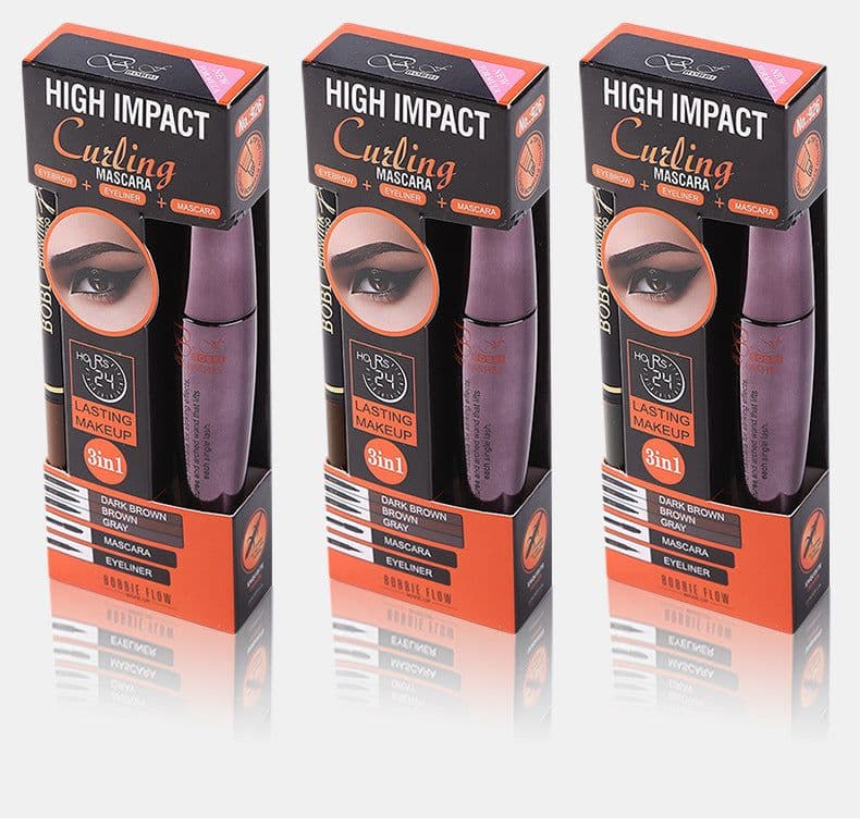 image-Slim Eye Black Four Pronged Eyebrow Pencil Three In One Set
