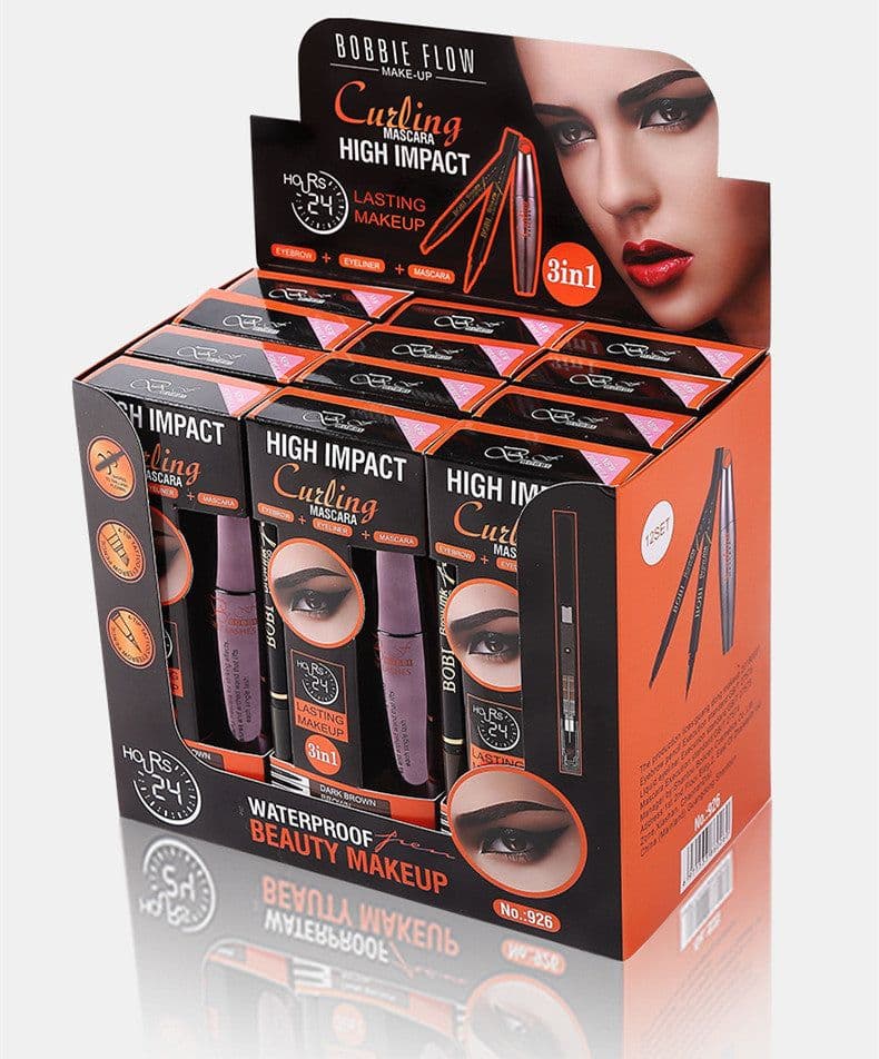 image-Slim Eye Black Four Pronged Eyebrow Pencil Three In One Set