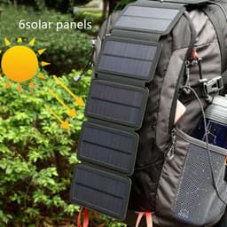 image-Outdoor Folding Solar Panel Charger Portable 5V 2.1A USB Output Devices Camp Hiking Backpack Travel Power Supply For Smartphones
